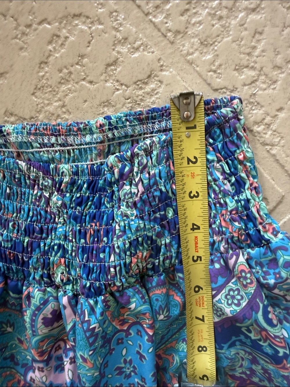 SHEIN Blue Paisley Elastic Waist Harem Pants - Picture 3 of 5